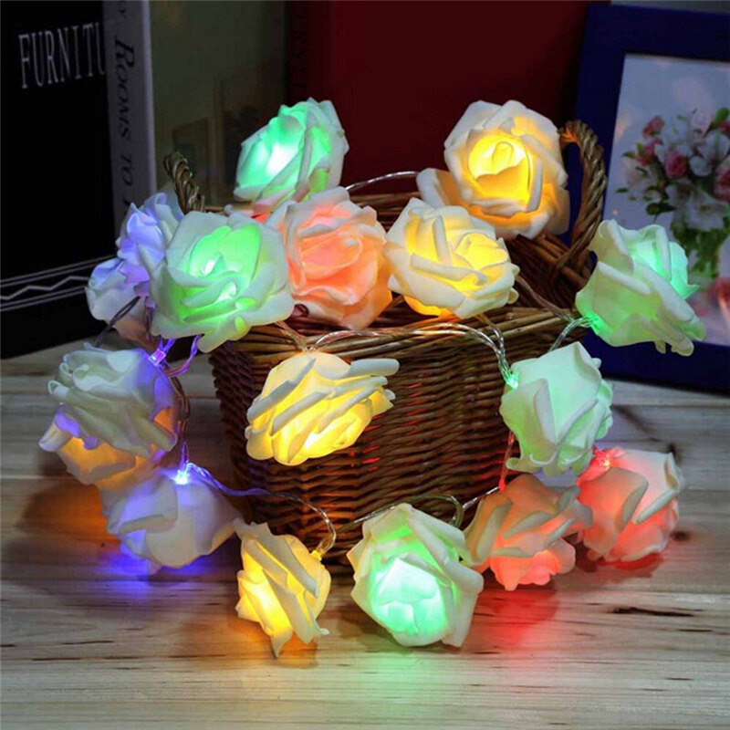 2.5M 20LED Rose Lights String Christmas Lights Wedding Room Lantern String Lamp