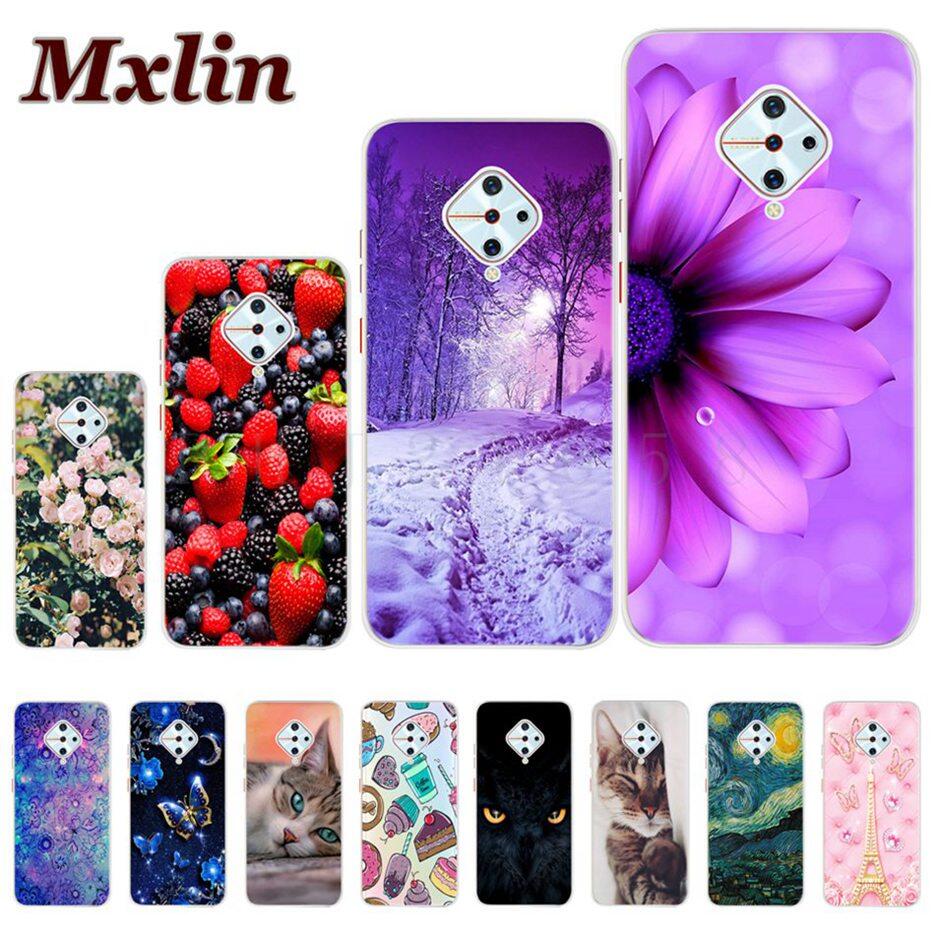 For Vivo S1 Pro 1920 Case Soft Silicone Cute Cat Painted Phone Cover On VIvo S1Pro Casing 6.38''