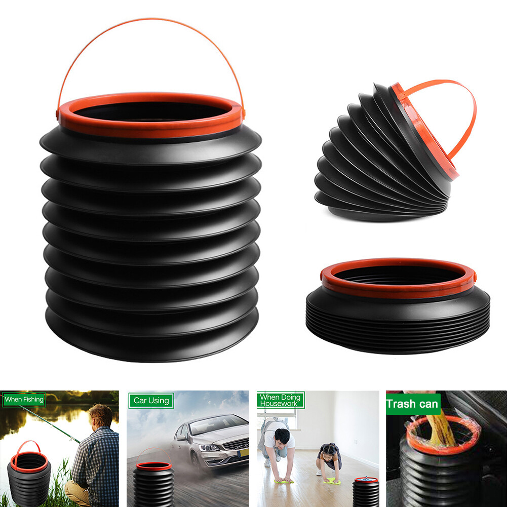 Tenmillion 4L Foldable Car Trash Bin Can Rubbish Gargage Storage Bucket Organizer Holder