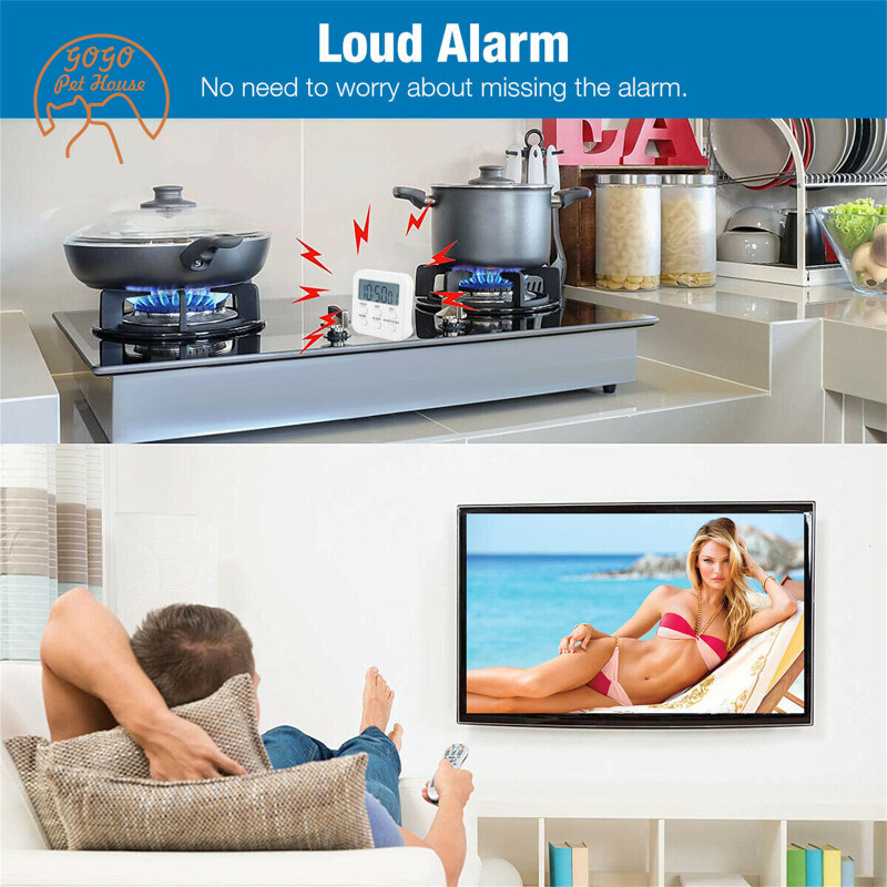 Lcd Digital Kitchen Timer Count-down Up Magnetic Kitchen Gadgets With Loud Alarm For Cooking Baking Study