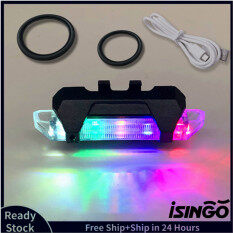 ISingo Bike Tail Light Xe Đạp Có Thể Sạc Lại USB 5 Đèn LED An Toàn Phía Sau Đèn Nhấp Nháy Wraning