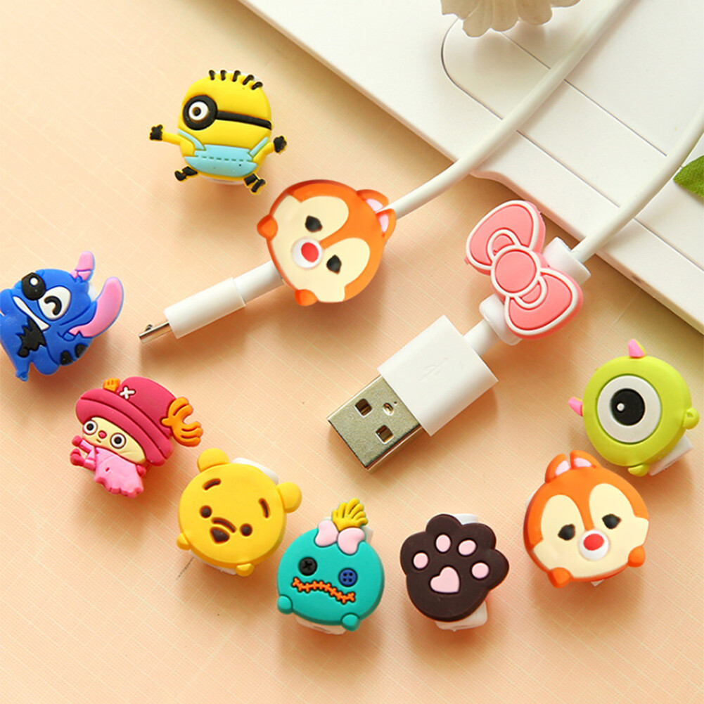 Cartoon Cable Protector Data Line Protective Cover Charging Cable Winder