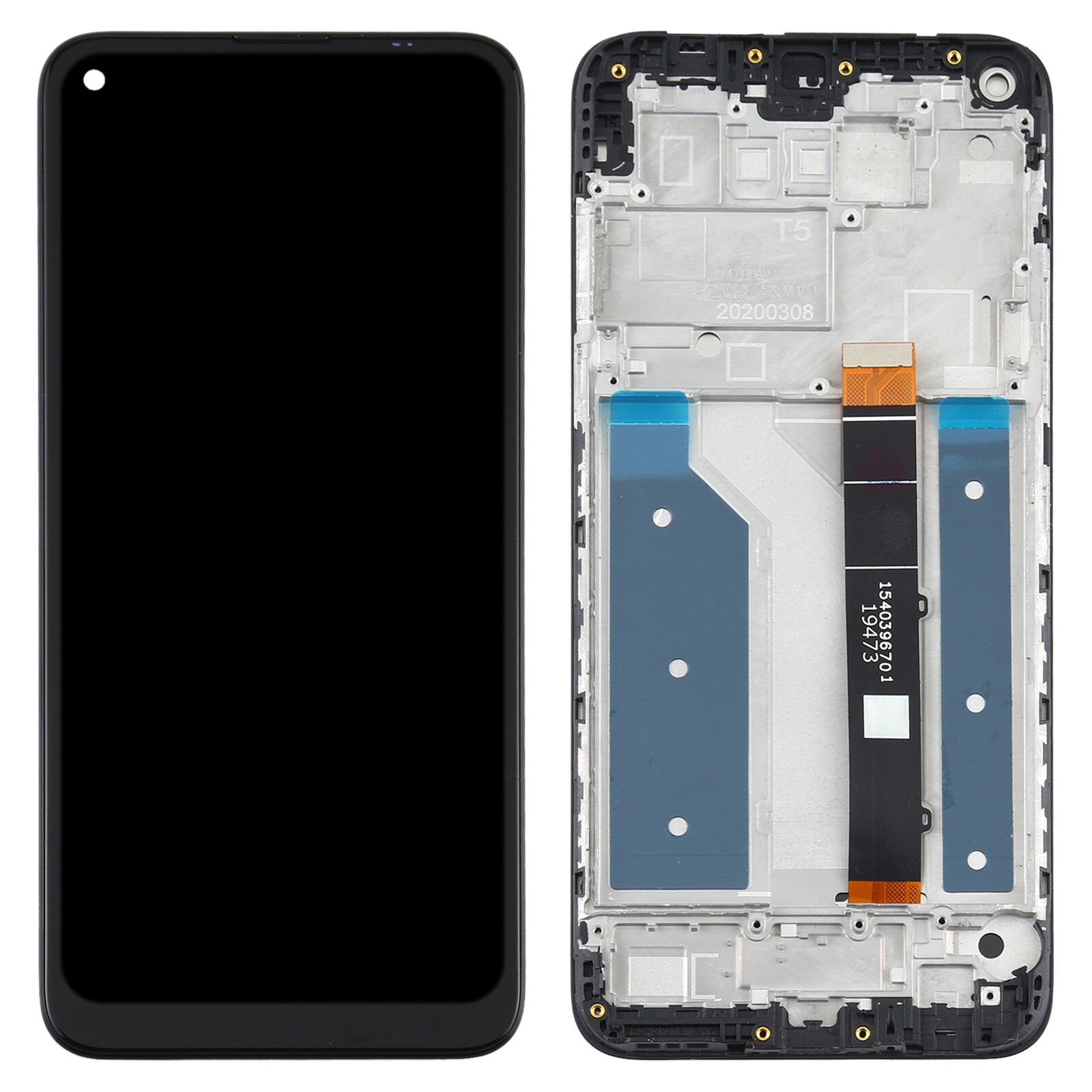 LCD Screen and Digitizer Full Assembly With Frame for LG Q61(Black)
