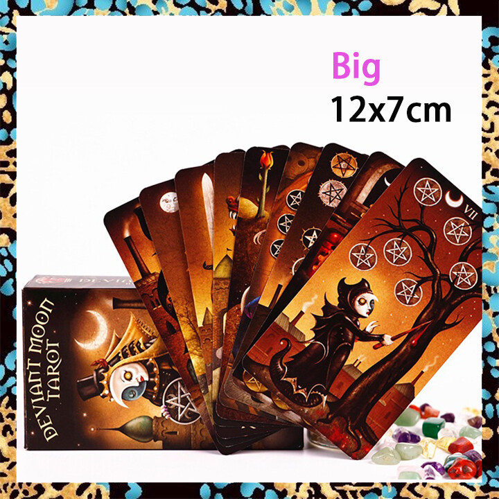 Bộ Bài Tarot Deviant Moon Kèm Sách Hướng Dẫn Bằng Giấy | Kích Thước Lớn Tiêu Chuẩn 12X7Cm | Bộ Bài Tarot 78 Tờ Và Sách Hướng Dẫn Phiên Bản Tiếng Anh | Tarot Oracle Card