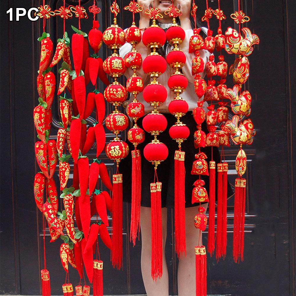 1 String Happy Chinese New Year Decoration Red Spring Festival