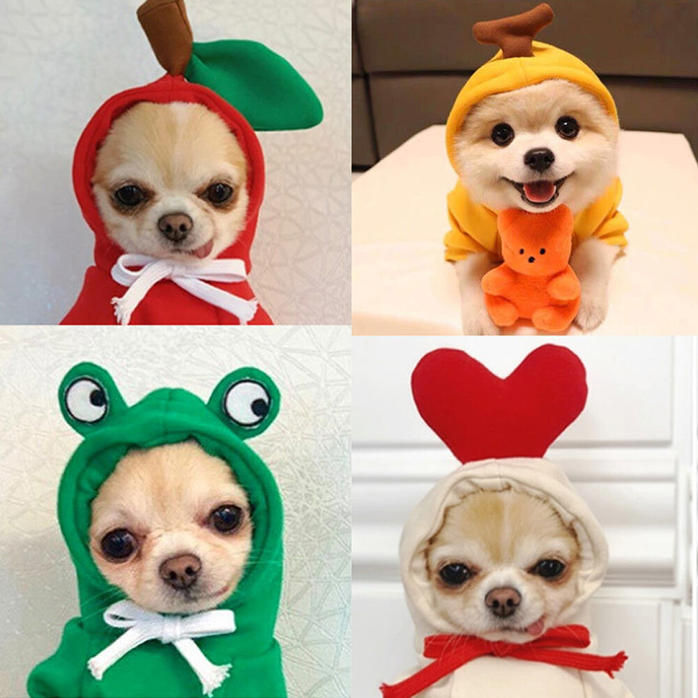 Warm Dog Winter Clothes Cute Fruit Dog Coat Hoodies Fleece Pet Dogs Costume Jacket for French Bulldog Chihuahua Ropa Para Perro