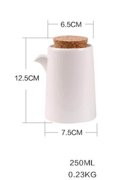White Porcelain Olive Oil Pot Sauce Vinegar Salt Spices Seasoning Can Bottle Gravy Boats Kitchen Cooking Tools Storage Organizer