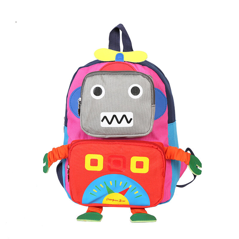 Tumama KIds Children's school bags Cartoon robot kindergarten school bag Children aged 1-5 years old travel on both shoulders