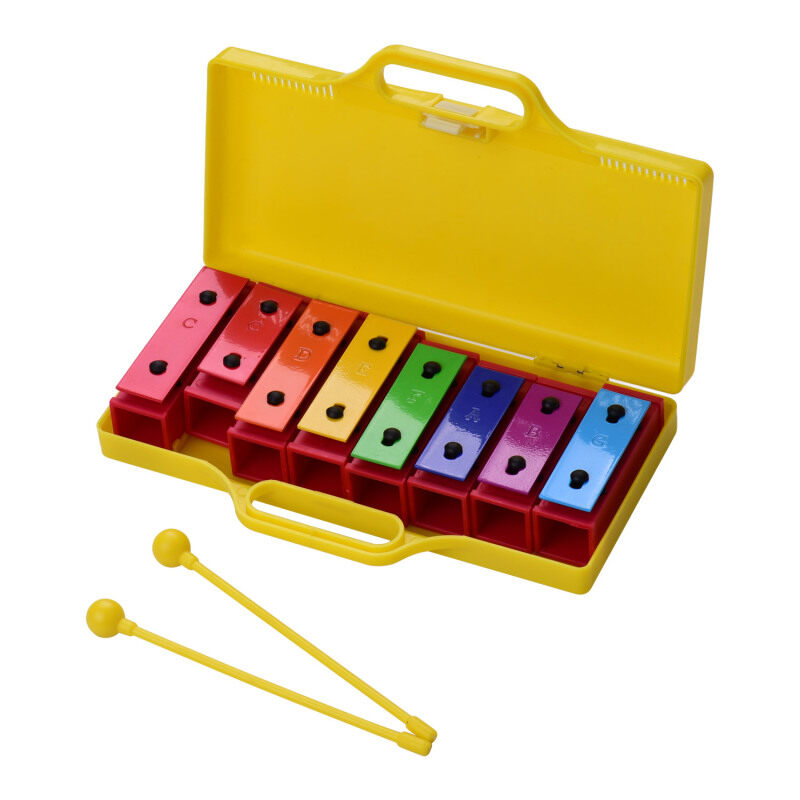 Bộ gõ Xylophone Glockenspiel đầy màu sắc 8 nốt Nhạc cụ Đồ chơi Quà tặng cho trẻ em trẻ em Với hộp nhựa đựng mallets