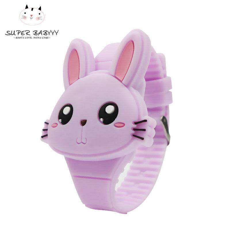 Giá bán SBY 1 Chiếc Đồng Hồ Điện Tử Có Đèn LED Cho Trẻ Em Đồng Hồ Đeo Tay Silicone Hình Thỏ Hoạt Hình Quà Tặng Đáng Yêu