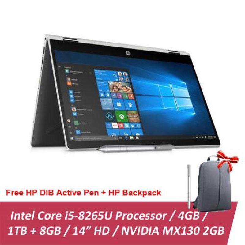 NEW HP Pavilion x360 14-cd1015tx 14 FHD Flip Laptop (i5-8265U, 1TB + 8GB NAND, 4 GB, NVIDIA MX130 2GB, W10) - Mineral Silver Malaysia