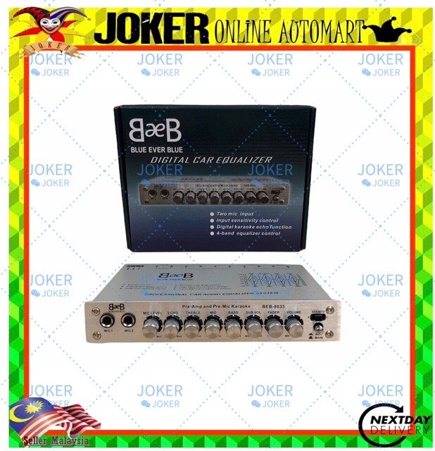 BEB DIGITAL CAR EQUALIZER KARAOKE PRE AMP 2 MIC Lazada