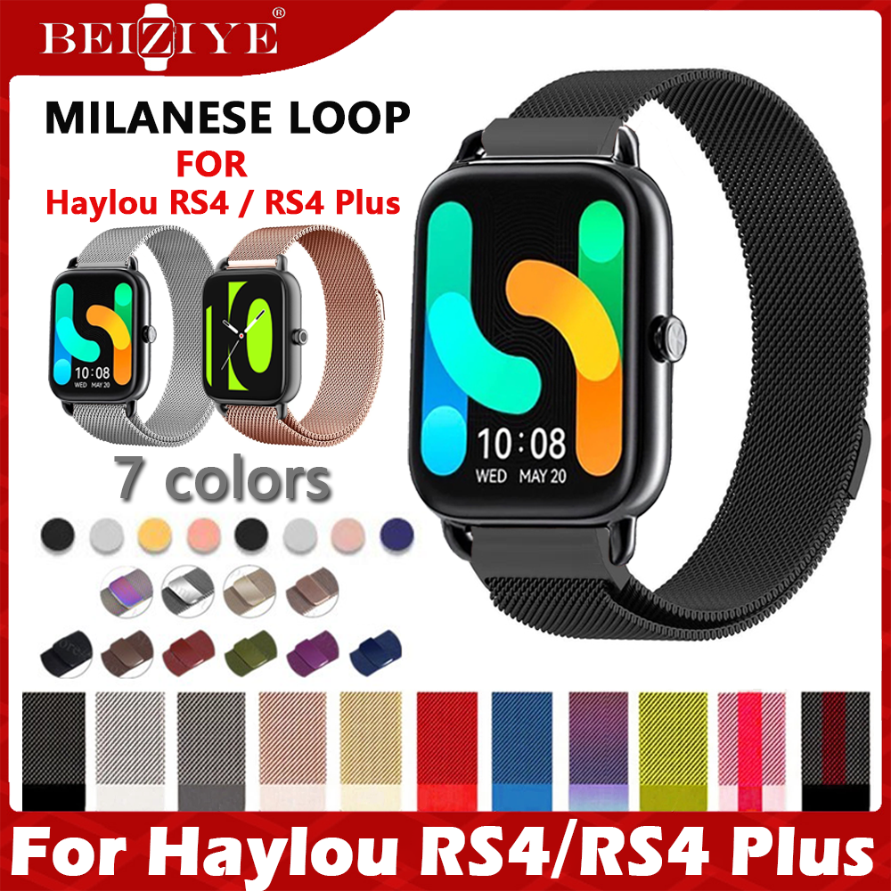 Dây đeo Milanese Loop cho Haylou RS4 Haylou RS4 Plus Dây đeo khóa từ tính Vòng đeo tay bằng thép không gỉ Dây đeo từ tính Vòng đeo tay đồng hồ thông minh vòng đeo tay Phụ kiện
