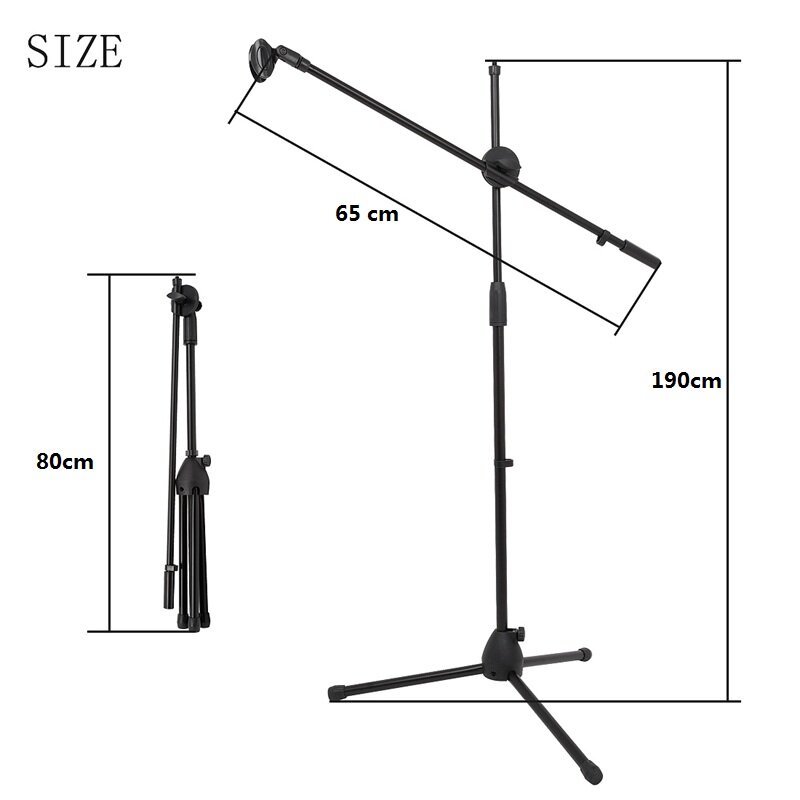 Selens Swing Boom Microphone Tripod Stand Adjustable Microphone Clip Holder Detachable Stage Microphone Stand For Vlog Video Vlogging LIve Streaming
