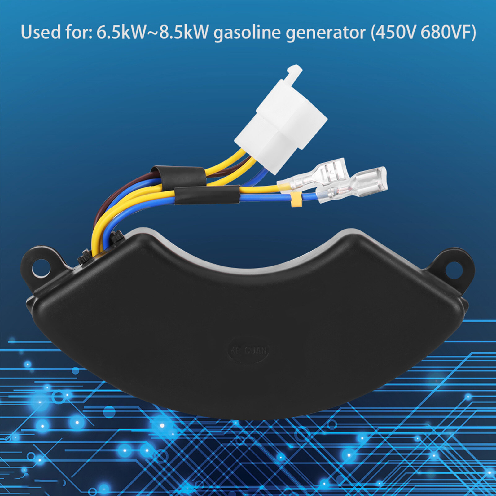 Automatic Voltage Regulator AVR 450V 680UF Generator AVR Generator Volt Regulator Rectifier for 6.5KW 7KW 8.5KW 2-Phase 6-Wire Petrol Generator