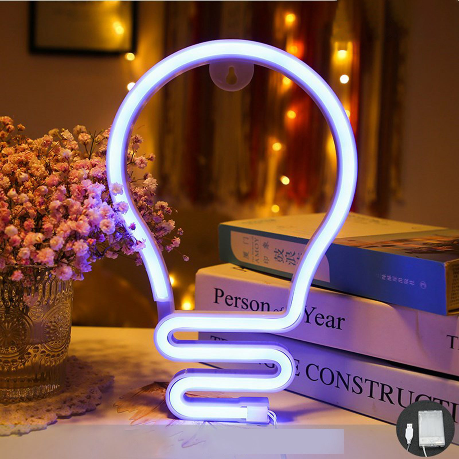 LED แสงนีออนความคิดสร้างสรรค์หลอดไฟโคมไฟติดผนังสำหรับความงามตกแต่งของขวัญ