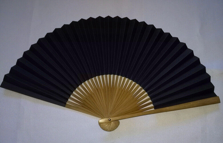 8 inch plain black paper fan craft folding fan inscription painting