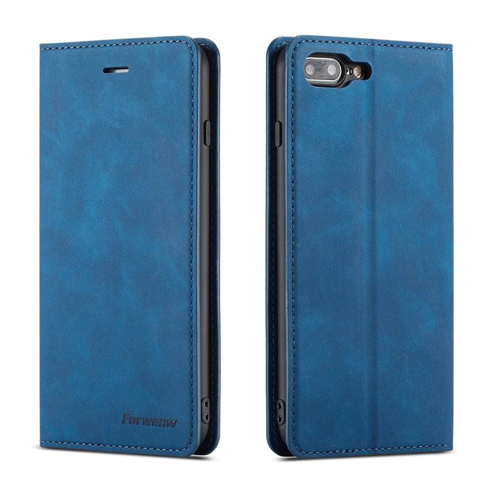 For iPhone 7 Plus / iPhone 8 Plus Flip Wallet Case Retro Magnetic Leather Phone Cover Bag With Stand Card Holders Casing