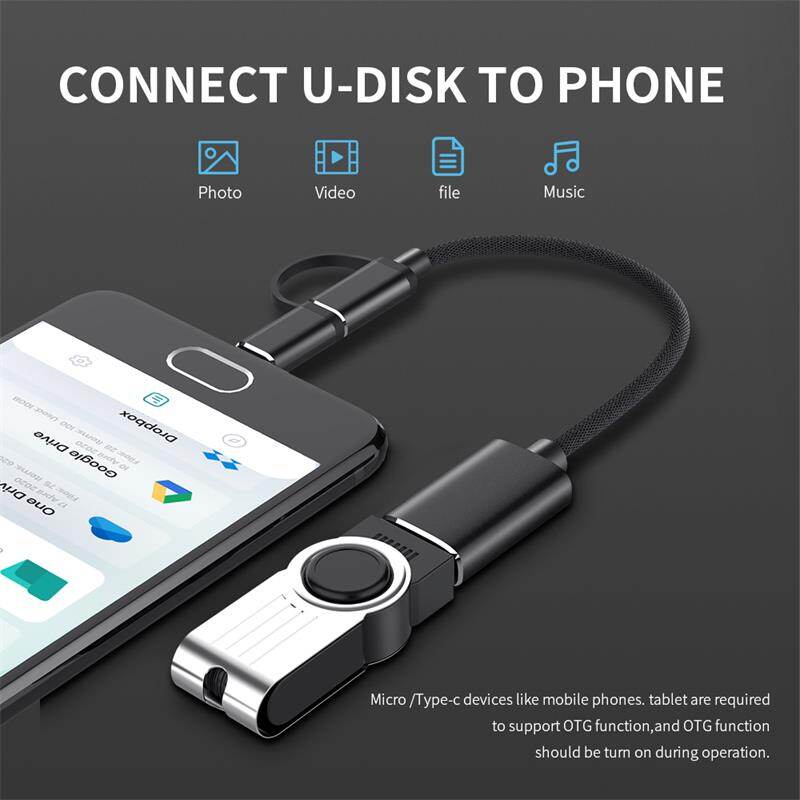 VAORLO Cáp Chuyển Đổi USB OTG 2 Trong 1 Bộ Chuyển Đổi USB Type C Micro USB Sang USB 3.0 Dây Cáp Dữ Liệu Chuyển Đổi Dành Cho Huawei, Cho MacBook U Disk