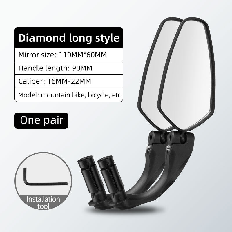 ROCKBROS Bike side mirror HD 360° ball adjustment Wide view Bar end mirror Stable PA Bracket hidden installation Road bike Mountain bike side mirrors