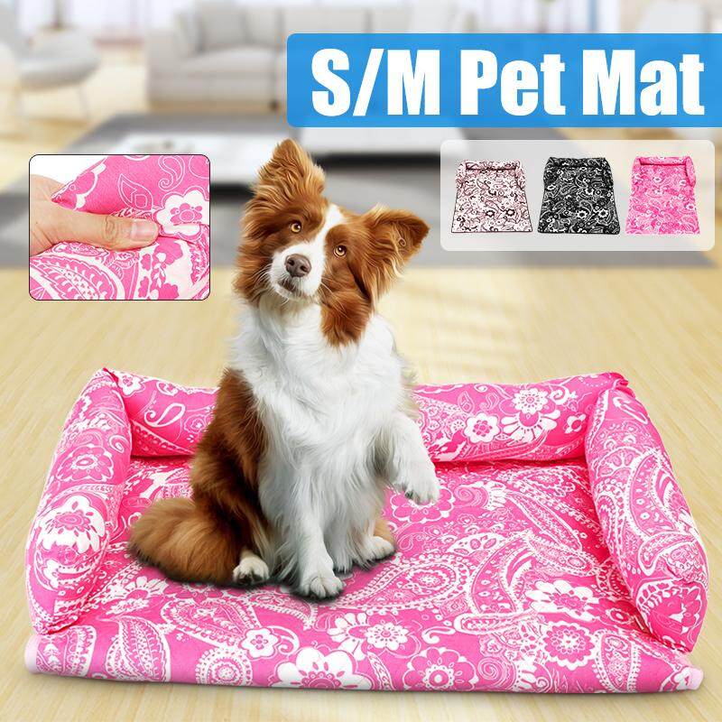 【Free Pengiriman + Flash Deal】pet Anjing Kucing Anak Anjing Matras Hangat Alas Lembut Tidur Bantal Rumah Penutup Selimut Berwarna Merah Muda Kecil