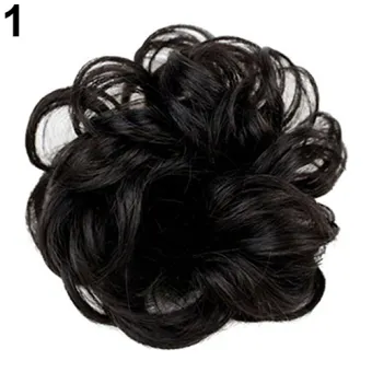 Upsee Hot Women Lady Wavy Curly Dish Hair Bun Extension Hairpiece