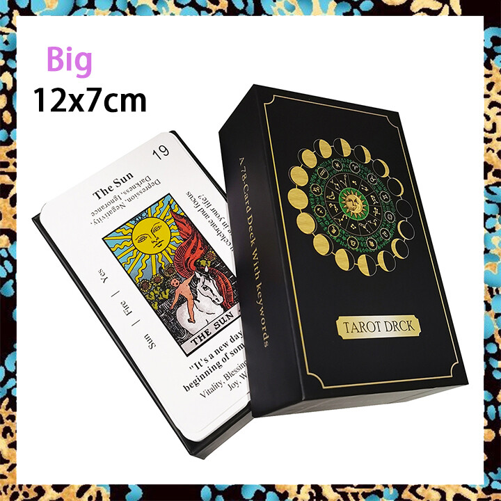 Classic Tarot Card for Beginners Learning | Keywords On the Cards | Standard Big Size 12x7cm | 78 Smith Waite Tarot Cards | English Version Divination Cards