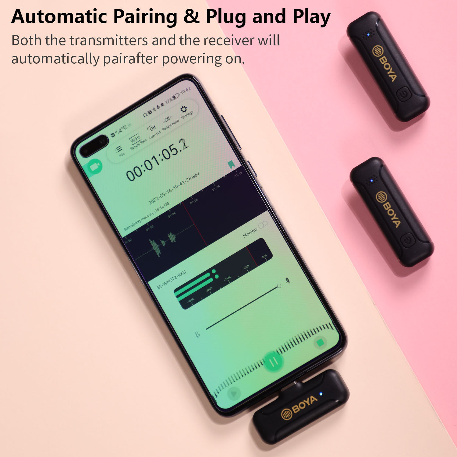 BOYA BY WM3T2 Micro Cài Áo Không Dây Siêu Nhẹ Mini 2.4GHz Mic Giảm Tiếng Ồn Tùy Chọn Có Chứng Nhận MFi Cho iPhone iPad Quay Video, TikTok Facebook Live Steam, Youtubers, Vlogger, Phỏng Vấn (BY-WM3T2-D1/D2)