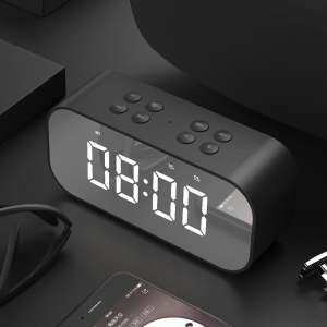BT501 บลูทูธ 5.0 ลำโพงสเตอริโอลำโพงพกพาพร้อมนาฬิกาปลุกดิจิตอลนาฬิกา