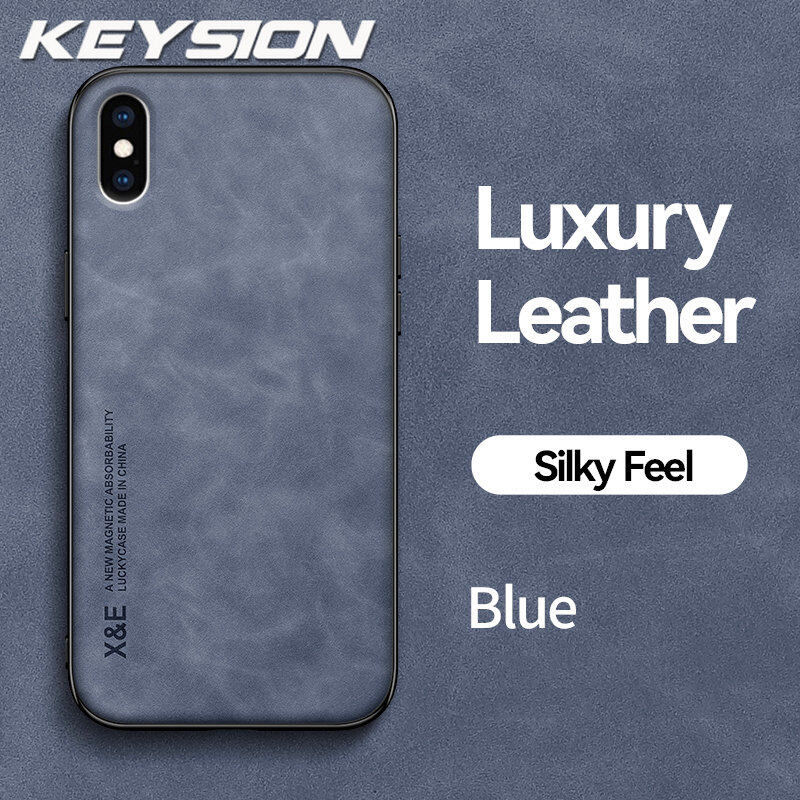 Keysion luxury leather case for iphone 11 pro max silicone shockproof phone back cover for iphone xs max xr