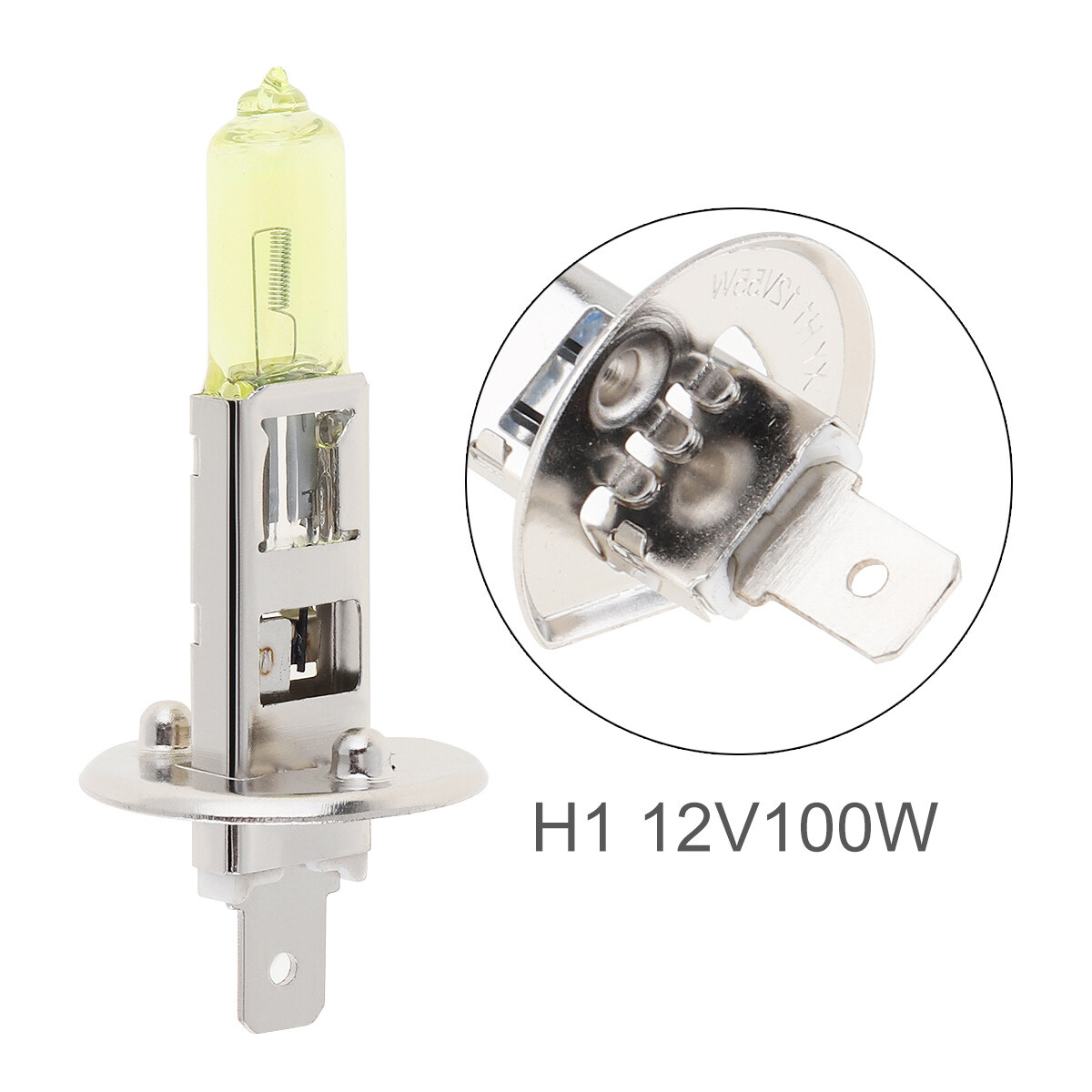 12v h1 100w 2500k yellow car halogen lamp auto front headlight fog bulb