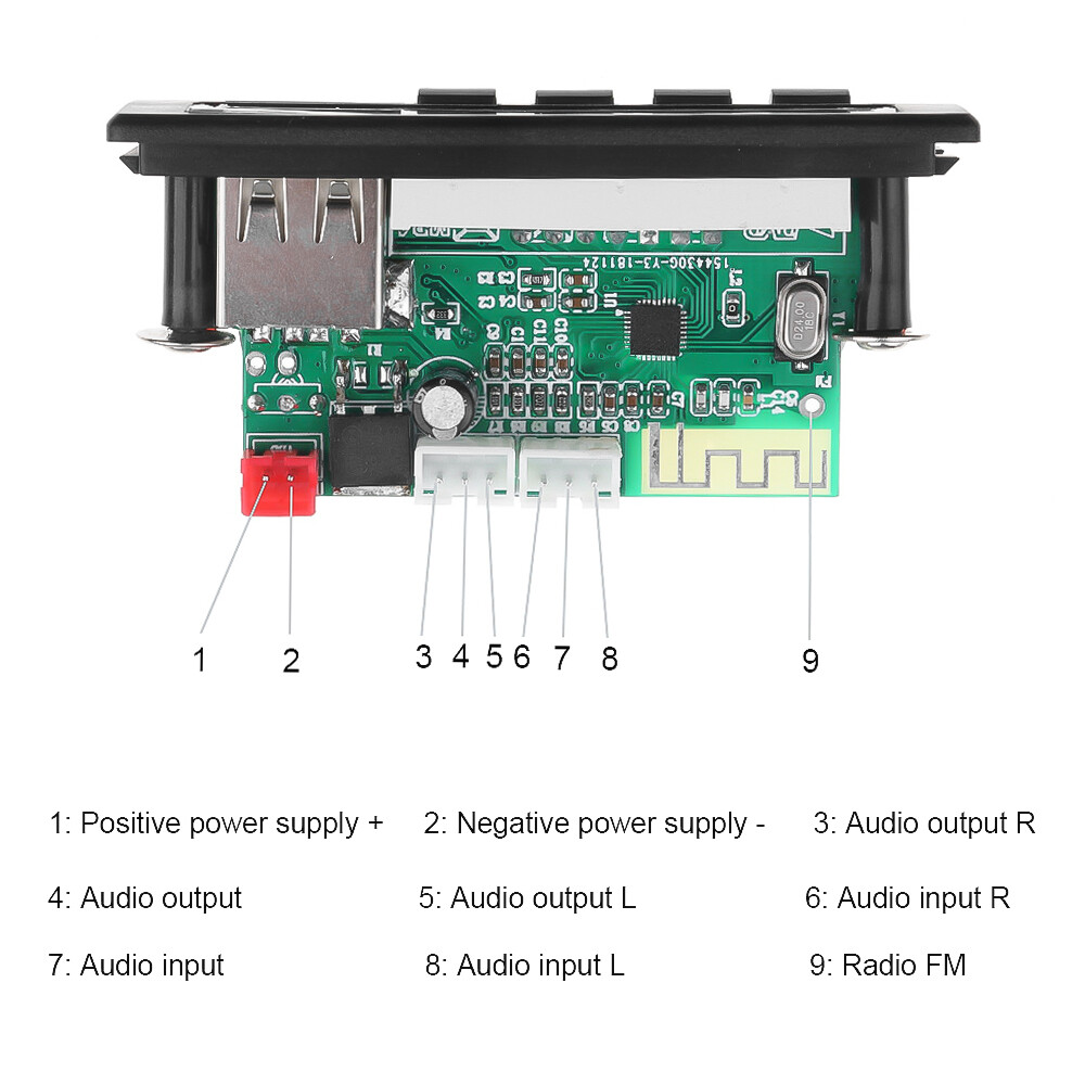 Wireless Bluetooth 5.0 MP3 Player Decoder Board DC 12V MP3 WAV WMA FLAC APE Colorful LCD Screen Display Car Audio USB TF FM Radio Module With Remote Control