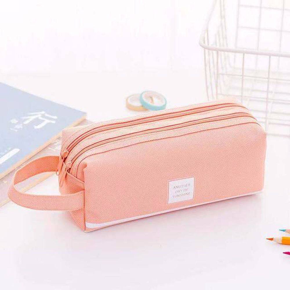MMLUCK Cute Kids Handbag Big School Stationery Storage bag Double layer Pen Case Pen Bag Pencil Case