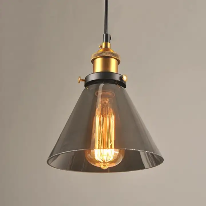 Antique Br Brushed Smoke Gray Gl Pendant Lights Antique Br Brushed Smoke Gray