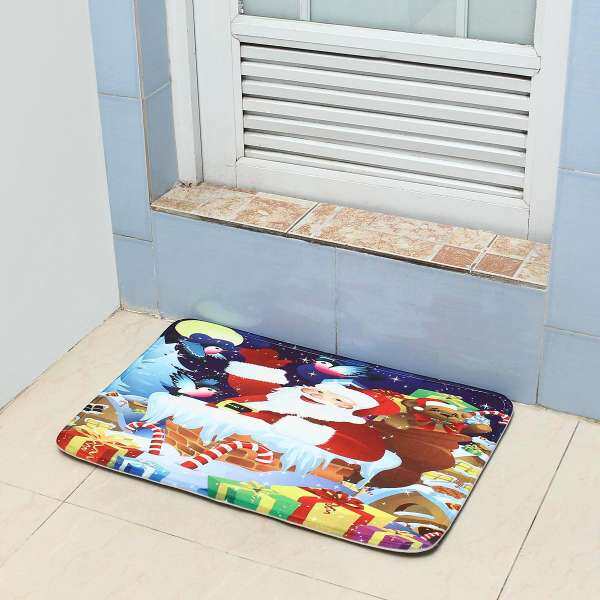 60x40 cm Phòng Tắm Thảm Ông Già Noel Quà Tặng Giáng Sinh Chống Thấm Nước Bộ Nhà Tắm Móc