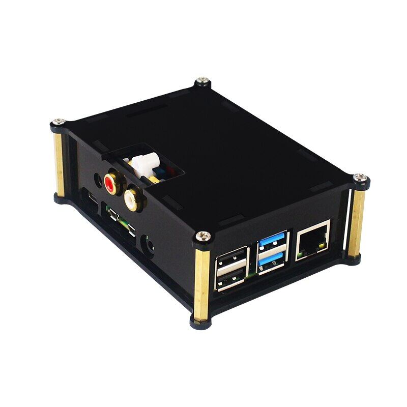 S robot raspberry pi 4 model b pifi dac+ v2.0 sound card acrylic case audio board box shell rpi167