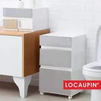 Locaupin Multipurpose Home 3 Tier Plastic Storage Box Drawer