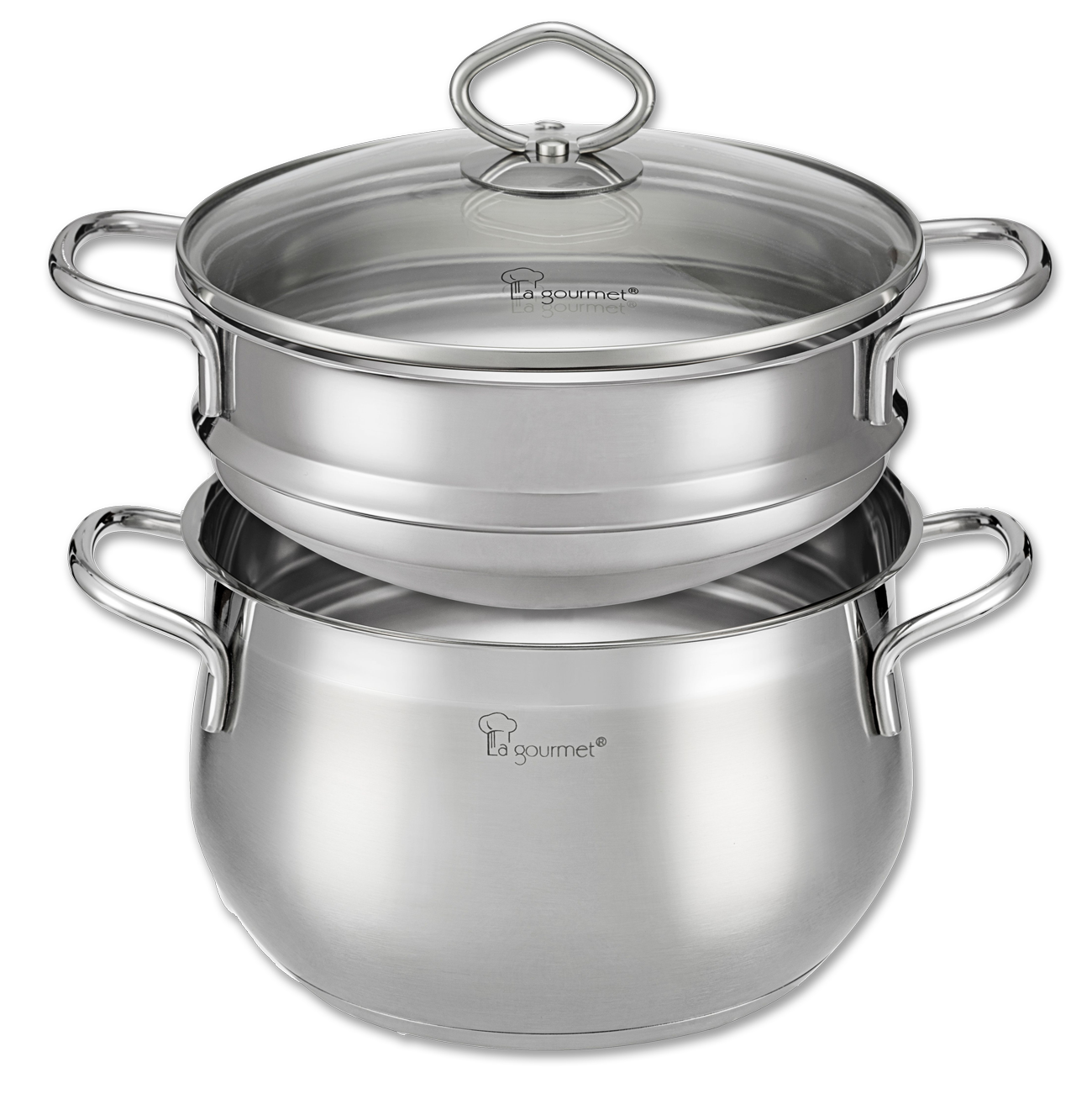La gourmet Classic 20cm Stainless Steel Double Boiler and 20 x 12.8cm
