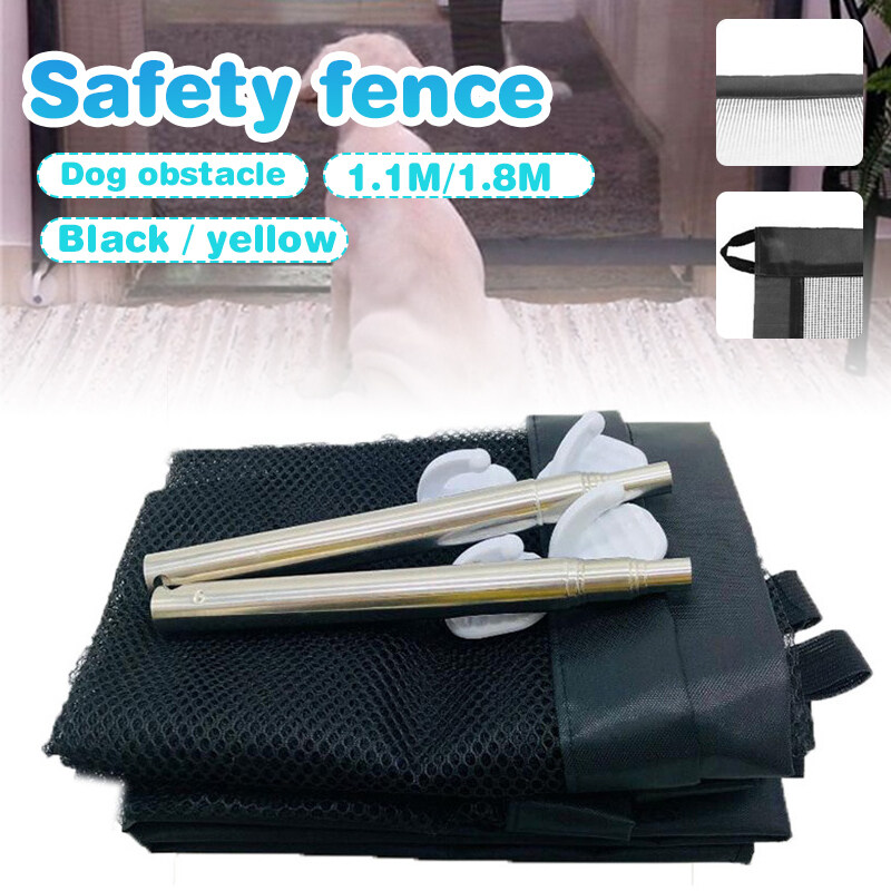 1.8M Chó Lưới Cách Ly Gấp Tiện Lợi Vật Nuôi Cách Ly Hàng Rào Cản Chó Bảo Vệ An Toàn Hàng Rào Trong Nhà Cánh Cửa Ma Thuật-Đen