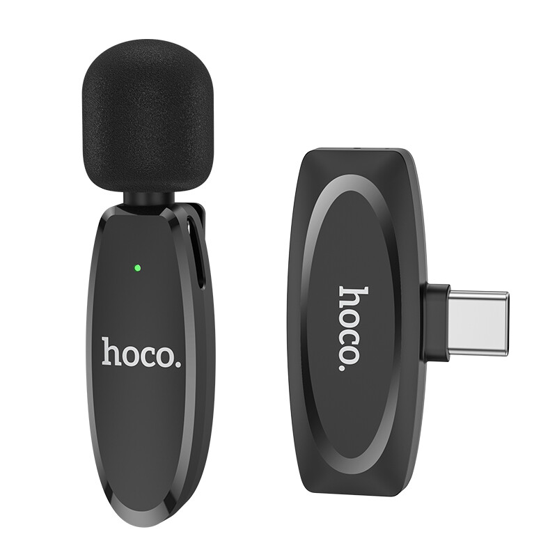 HOCO L15 Mini Wireless Lapel Microphone for Video Recording & livestream for Portable Audio Video Lavalier Wireless Lapel Microphone