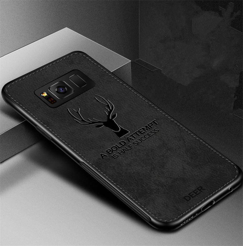 For [Samsung Galaxy S8/G950] Vintage Deer Soft Canvas Weaving Elk Pattern Back Case