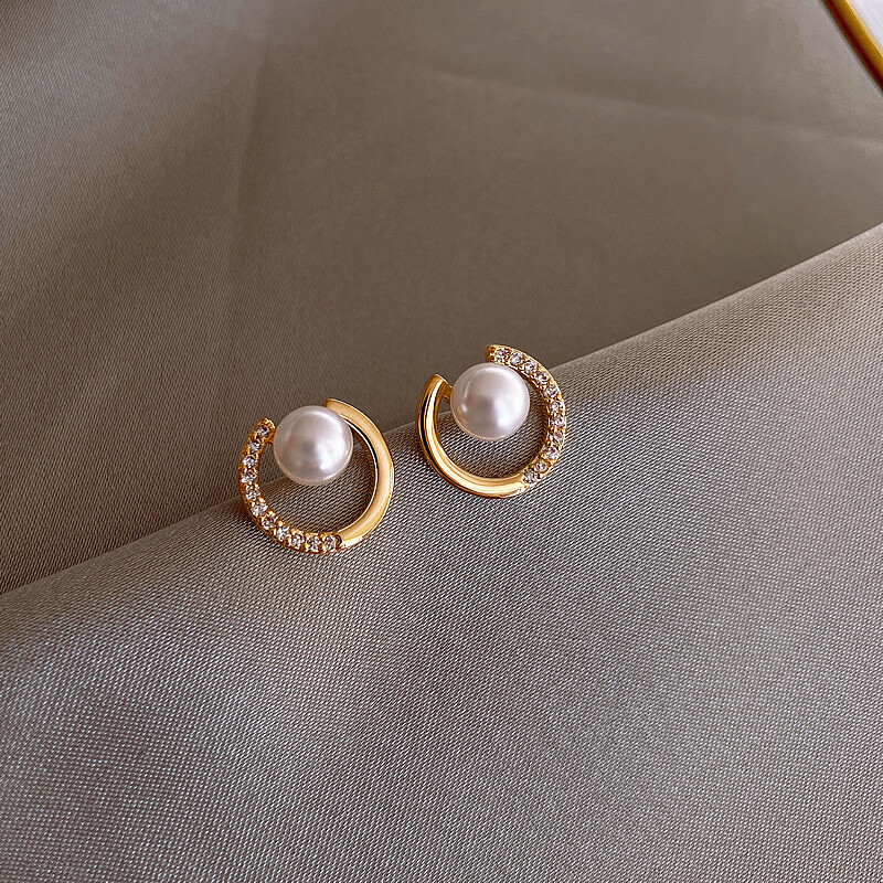 Bông tai bạc sterling 925 mạ khuyên tai hình đĩa/chấm nhỏ bông tai đinh tán vàng cho nữ.