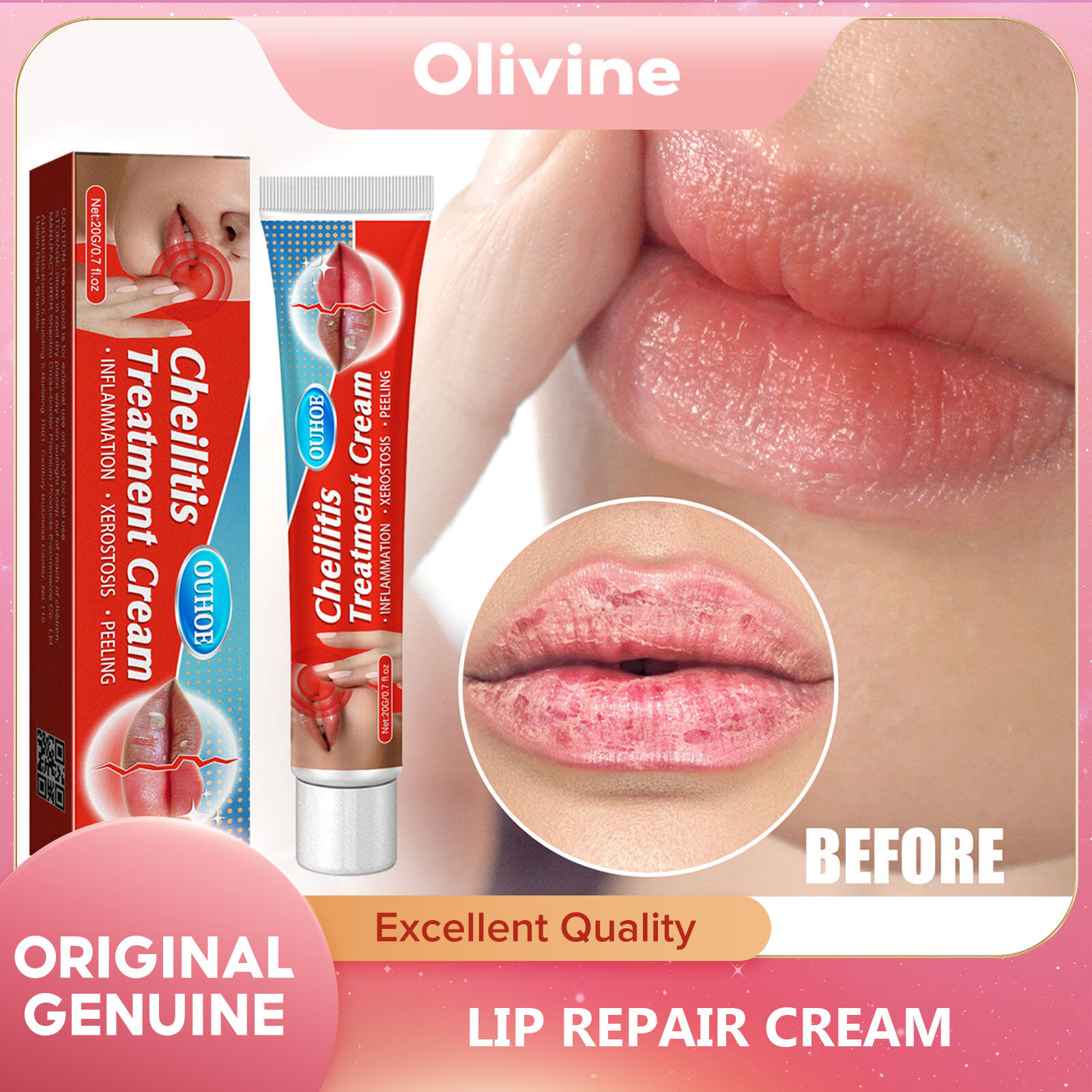 Ouhoe Lip Repair Cream Moisturizing And Moisturizing Lip Removing Dead Skin Preventing Drying And Cracking And Reducing Lip Lines Care Cream Lip Balm Repairing Nourishing Lip Care Balm Essential Lip Sleeping Mask Night Maintenance Lip Balm