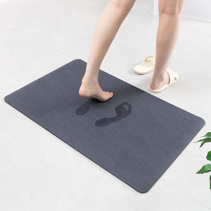 Bathroom Floor Mat Anti Slip Bathroom Foot Pad Shower Mat Toilet Water Absorbent and Quick Dry Door Mat Bedroom Living Room Carpet Household Entrance Foot Mat
