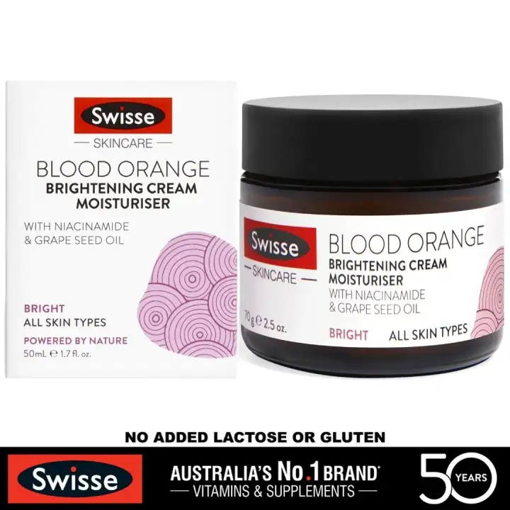 swisse skincare blood orange brightening cream moisturiser 50ml