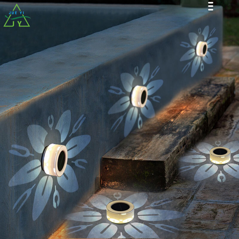KS LED light solar light solar panel intelligent light control sensor light pattern light wall light lawn light garden light garden light night light outdoor decorative light white light