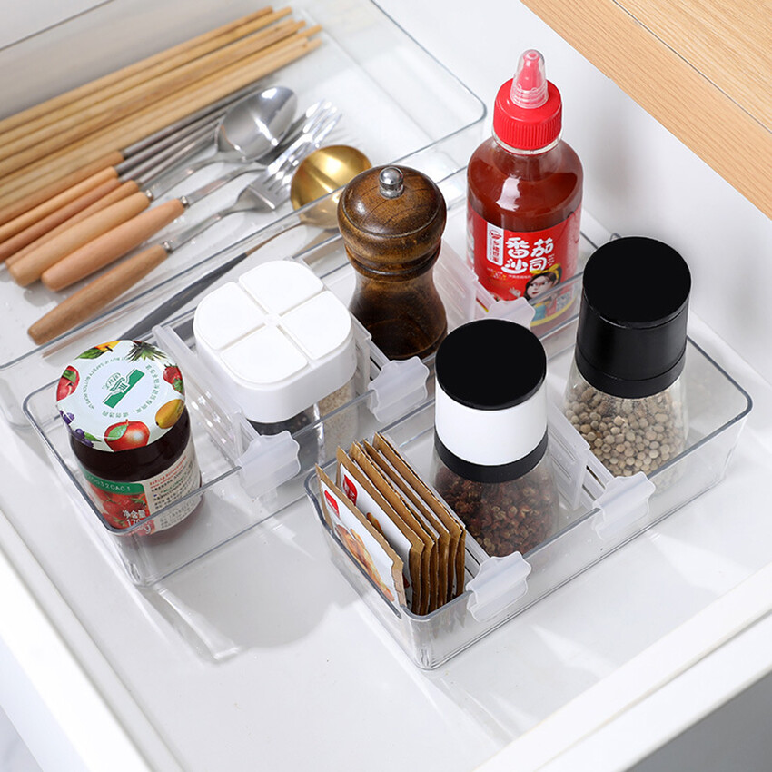 Kệ Ngăn Kéo Tủ Lạnh Tủ Lạnh Tủ Lạnh Nhà Bếp Giá Sắp Xếp Ngăn Kéo Tủ Lạnh Đa Năng Bộ Chia Ngăn Đựng Bình Nhà Bếp