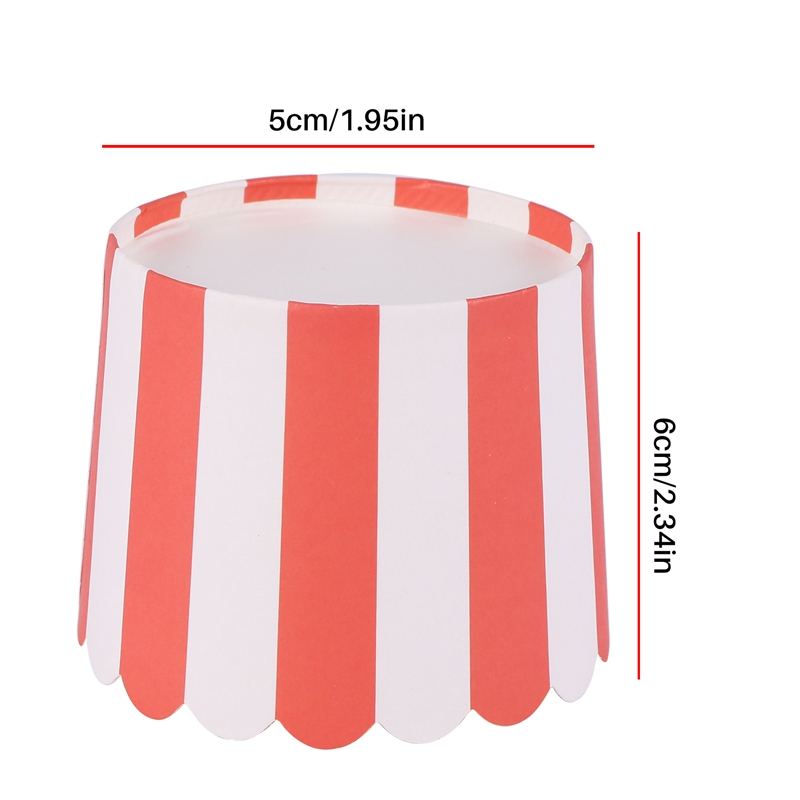 50X Cupcake Wrapper Paper Cake Case Baking Cups Liner Muffin Kitchen Baking Red Stripes