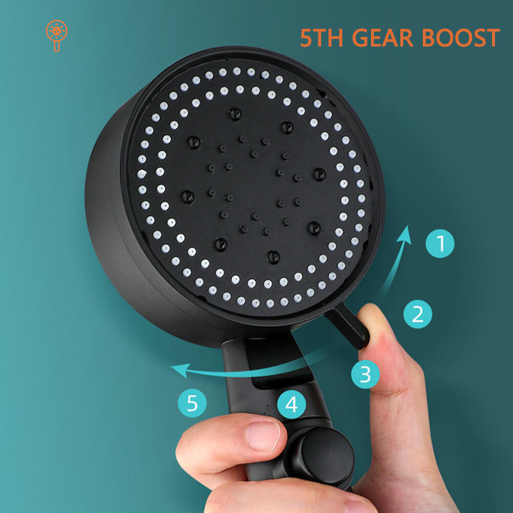 FLEWWER 4 in 1 / One-Click Water Stop Switch / Multi-Functional High Pressure Shower Head with Super Strong Rain Hose Holder 花洒