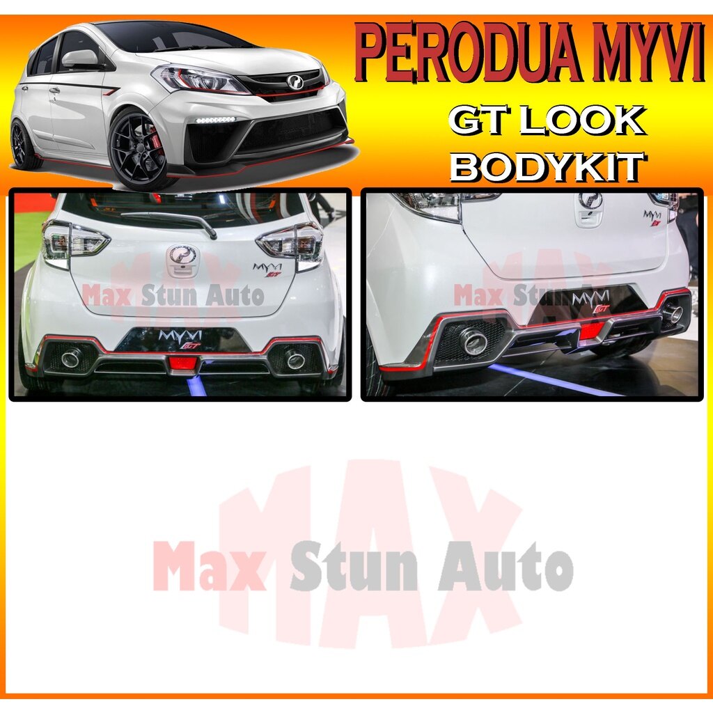 PERODUA MYVI 20182021 GT STYLE BODYKIT (GT) BUMPER SKIRT LIP FOR MYVI FRONT BUMPER SIDE SKIRT